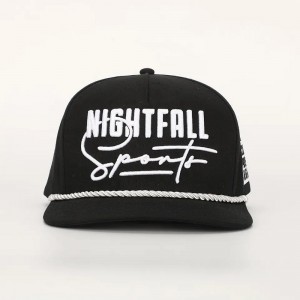 Anpassad broderi 5 Panel svart bomullsföreställning sport pappa hatt män kvinnor golf gorras rep baseball mössa